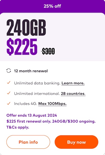 Amaysim Long-Expiry Unlimited Prepaid 长有效期套餐特价活动 – 75优惠！