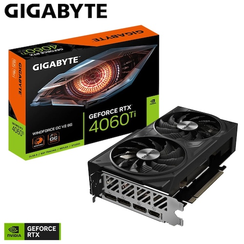 Gigabyte 技嘉 风魔 GeForce RTX 4060 Ti WINDFORCE OC V2 8GB GDDR6 游戏显卡 – 7折优惠！