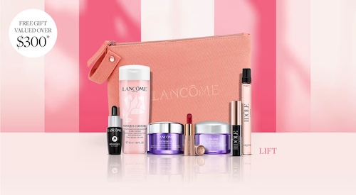 澳洲商城 David Jones：Lancome 兰蔻品牌化妆品 购物满$95 – 可获赠价值大礼包一份！