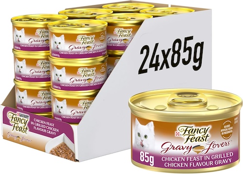 FancyFeast Adult Gravy Lovers Chicken 鸡肉口味成年猫罐头 24x85g – 6折优惠！