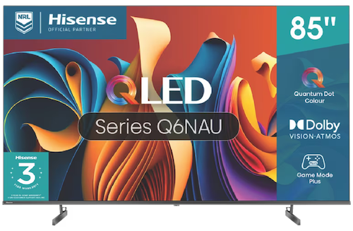 Hisense 海信 85英寸 Q6NAU 4K QLED 超高清智能电视 24款 – 7折优惠！