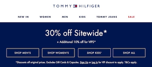 Tommy Hilfiger 澳洲官网活动：全场所有商品 – 低至6折优惠！