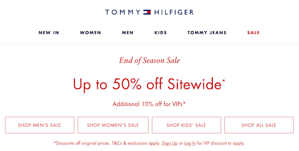 Tommy Hilfiger 澳洲官网活动：全场所有商品 – 低至4折优惠！