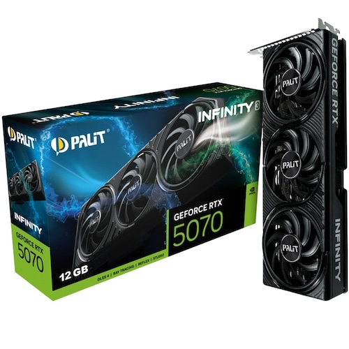 Palit GeForce RTX 5070 Infinity 3 12GB GDDR7 游戏显卡 – 8折优惠！