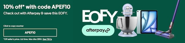 eBay 澳洲站 AfterPay 活动：超多种精选商品 – 额外9折优惠！