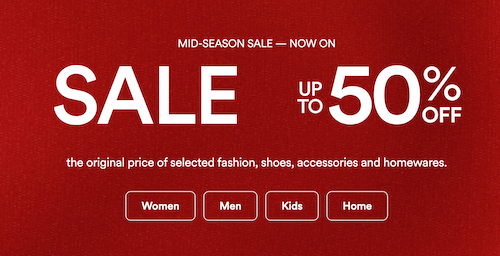 澳洲商城 David Jones 活动：部分精选特价商品 – 低至5折优惠！