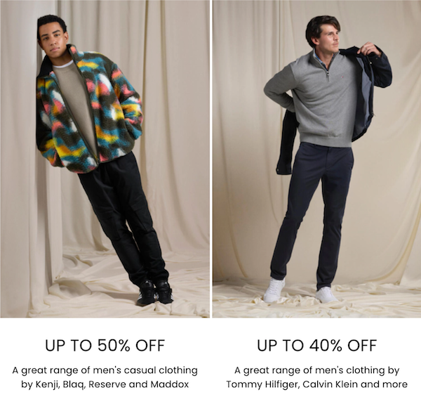 澳洲商城 Myer：部分精选品牌秋冬季男装 – 低至5折优惠！