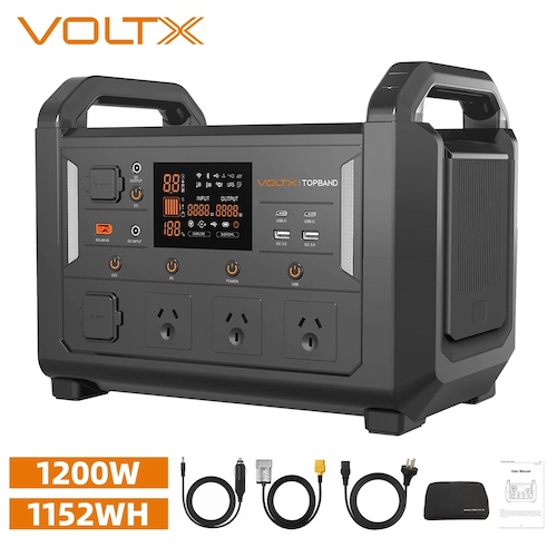 VoltX 1200W 1152Wh 便携式电源站 LiFePO4 电池 轻便LED露营电源 – 4折优惠！