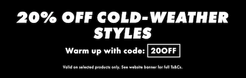 时尚网站 ASOS：部分精选冬季商品 – 低至3折 + 额外8折优惠！