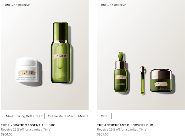 奢华美妆品牌 La Mer 海蓝之谜 澳洲官网活动：部分精选套装 - 低至75折优惠！
