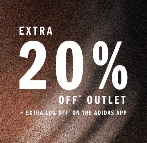 阿迪达斯 Adidas 澳洲官网特价活动：精选 Outlet 类商品 – 低至5折 + 额外8折优惠！