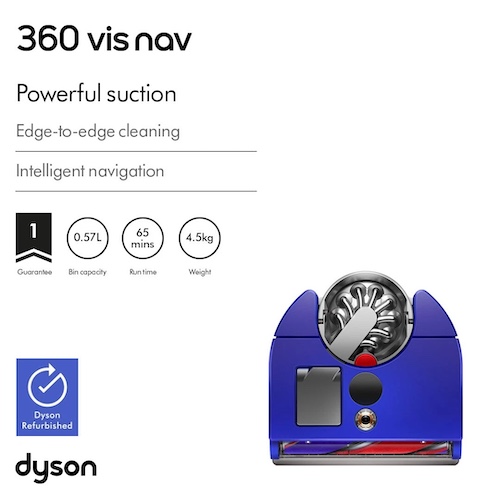 （官翻版）Dyson 戴森 360 VIS NAV 智能吸尘扫地机器人 – 4折优惠！
