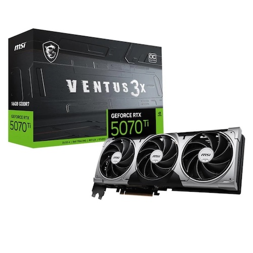 MSI 微星 GeForce RTX 5070 Ti 16GB GDDR7 VENTUS 3X OC 万图师 高端游戏显卡 – 8折优惠！