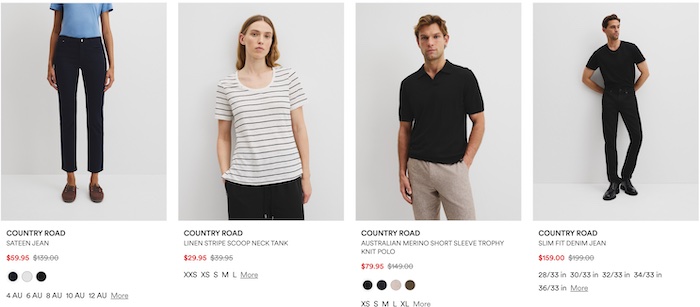 David Jones：Country Road 品牌部分精选商品 - 低至5折优惠！